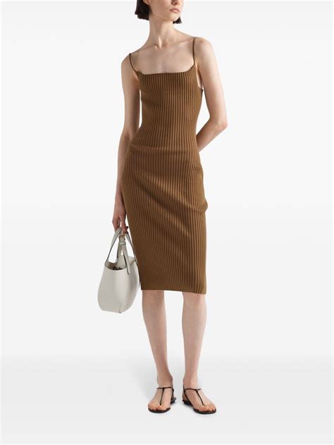 prada ribbed dress|Prada Ribbed Tank Dress.